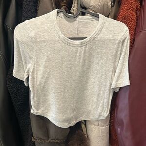 Lululemon Athletica Gray Crop T-Shirt Short Sleeve